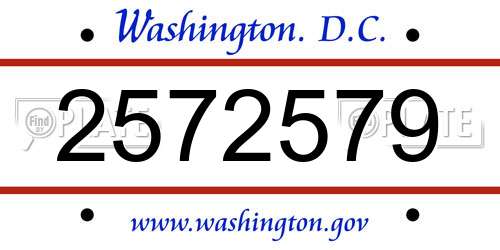 2572579 District Of Columbia License Plate