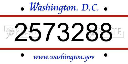 2573288 District Of Columbia License Plate