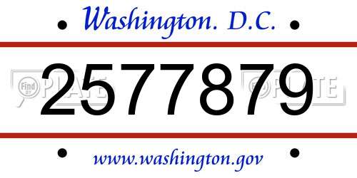 2577879 District Of Columbia License Plate