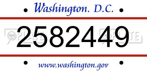 2582449 District Of Columbia License Plate