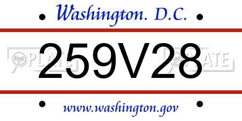 259V28 District Of Columbia License Plate