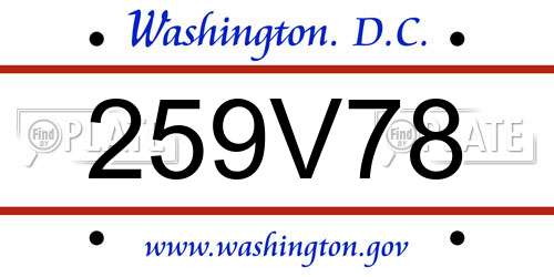 259V78 District Of Columbia License Plate