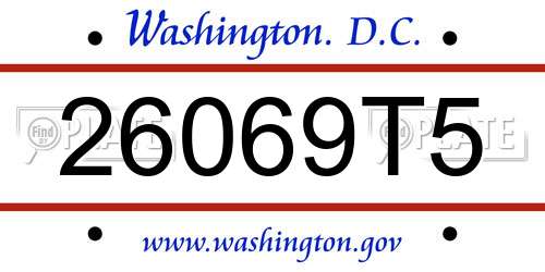 26069T5 District Of Columbia License Plate