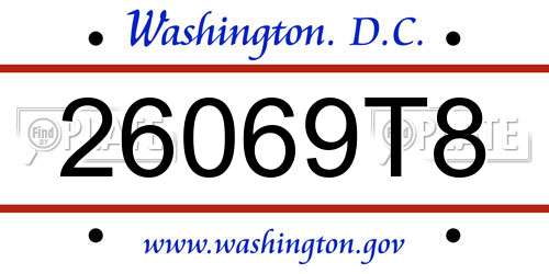 26069T8 District Of Columbia License Plate