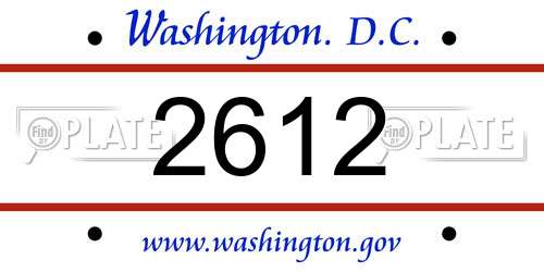 2612 District Of Columbia License Plate