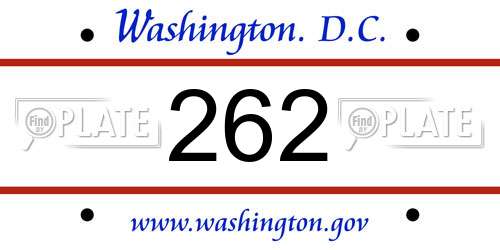 262 District Of Columbia License Plate