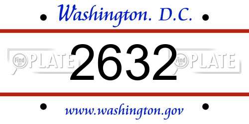 2632 District Of Columbia License Plate