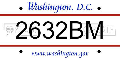 2632BM District Of Columbia License Plate