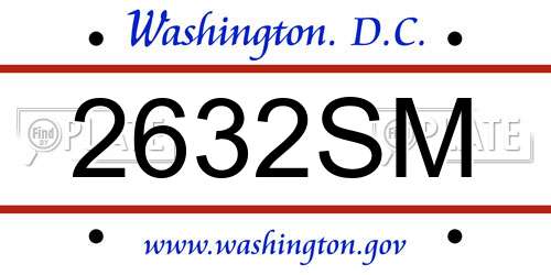 2632SM District Of Columbia License Plate