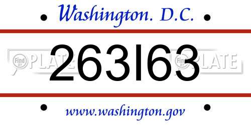 263I63 District Of Columbia License Plate