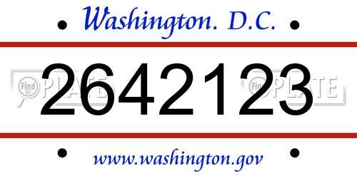 2642123 District Of Columbia License Plate