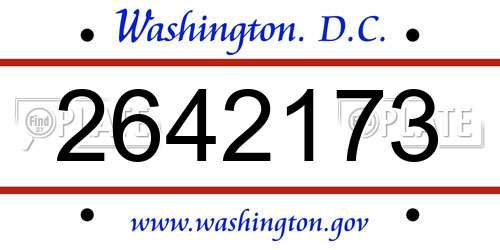 2642173 District Of Columbia License Plate