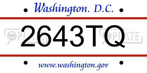 2643TQ District Of Columbia License Plate