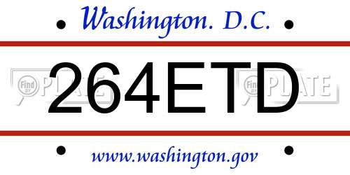 264ETD District Of Columbia License Plate