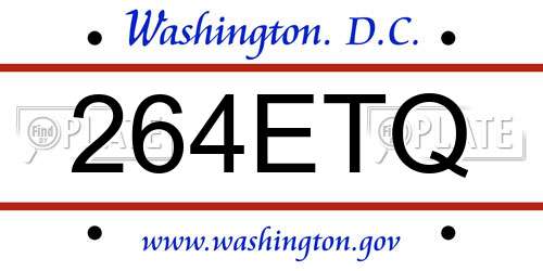 264ETQ District Of Columbia License Plate