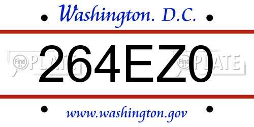 264EZ0 District Of Columbia License Plate