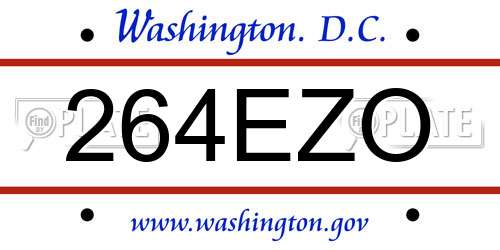 264EZO District Of Columbia License Plate