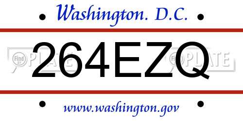 264EZQ District Of Columbia License Plate