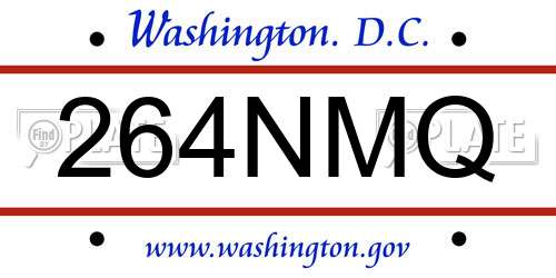 264NMQ District Of Columbia License Plate