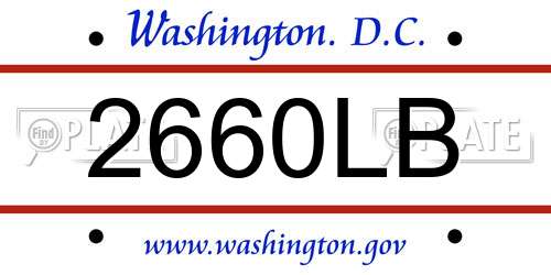 2660LB District Of Columbia License Plate