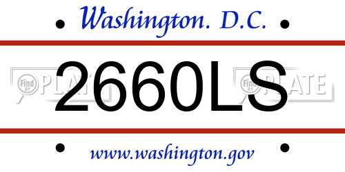 2660LS District Of Columbia License Plate