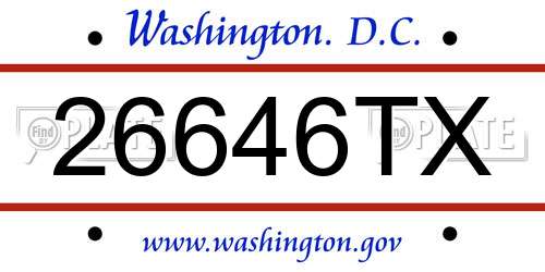 26646TX District Of Columbia License Plate