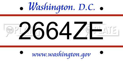 2664ZE District Of Columbia License Plate