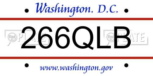 266QLB District Of Columbia License Plate