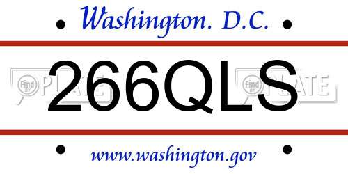 266QLS District Of Columbia License Plate