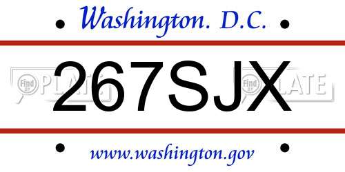 267SJX District Of Columbia License Plate