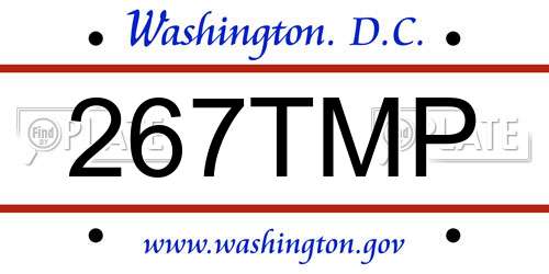 267TMP District Of Columbia License Plate