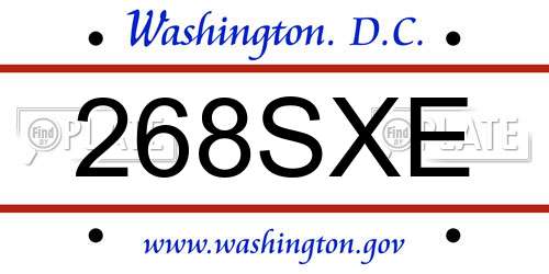 268SXE District Of Columbia License Plate