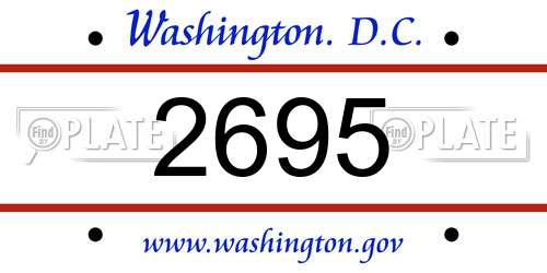 2695 District Of Columbia License Plate