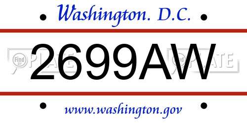 2699AW District Of Columbia License Plate
