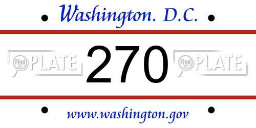 270 District Of Columbia License Plate
