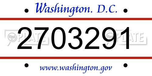 2703291 District Of Columbia License Plate