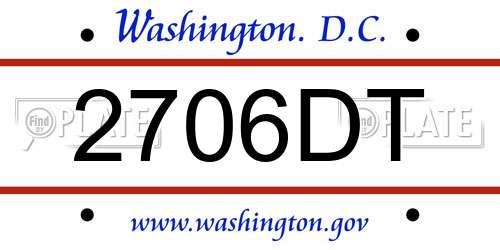 2706DT District Of Columbia License Plate