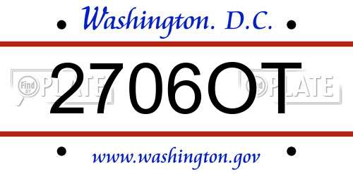 2706OT District Of Columbia License Plate