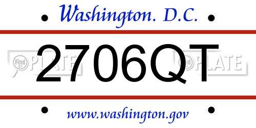 2706QT District Of Columbia License Plate