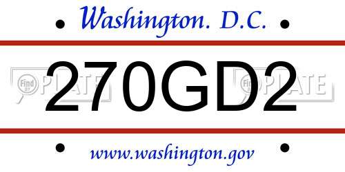 270GD2 District Of Columbia License Plate
