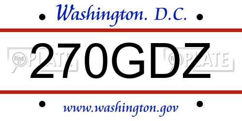 270GDZ District Of Columbia License Plate