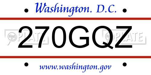 270GQZ District Of Columbia License Plate