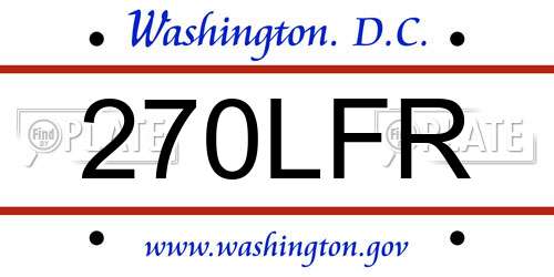 270LFR District Of Columbia License Plate