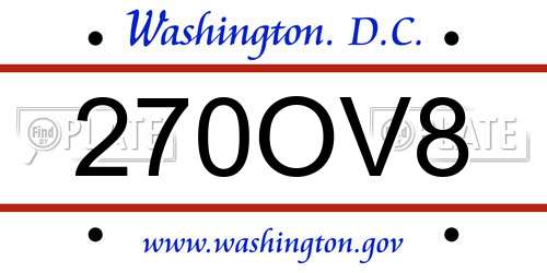 270OV8 District Of Columbia License Plate