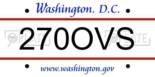 270OVS District Of Columbia License Plate