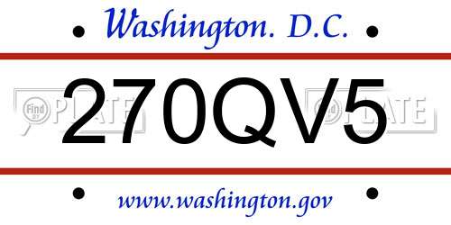 270QV5 District Of Columbia License Plate
