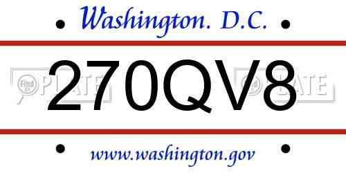 270QV8 District Of Columbia License Plate