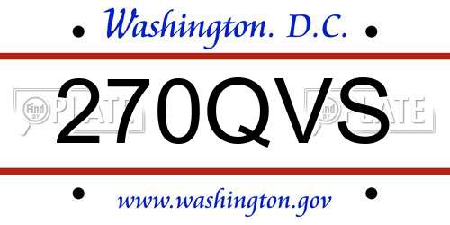 270QVS District Of Columbia License Plate