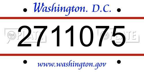 2711075 District Of Columbia License Plate