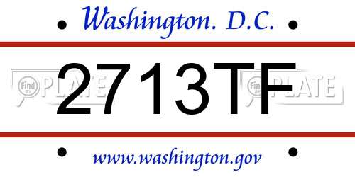 2713TF District Of Columbia License Plate